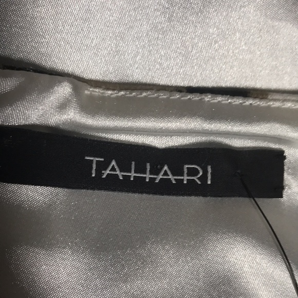 *New* TAHARI Leopard Black Beige and White Sleeveless Sheath Side Pockets Size 8 - Picture 16 of 16